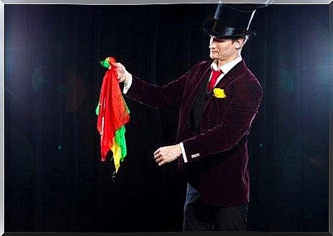 Magic tricks - magicians with scarves