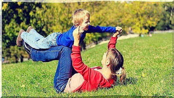 second mother - mother-playing-airplane-with-son