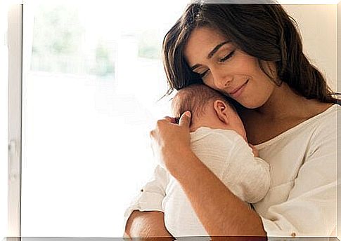 Happy mother and child after successful pregnancy.