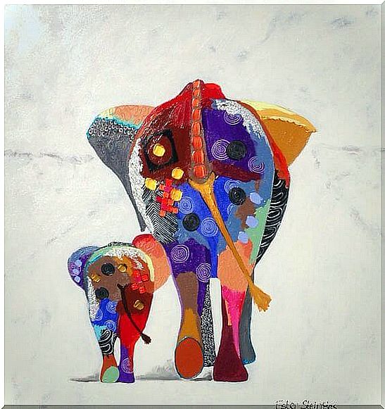 Appreciating yourself - illustration elephants