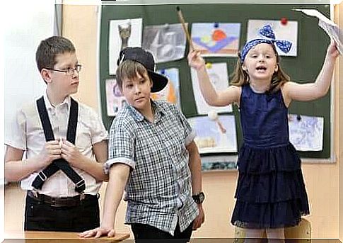 Improvisational theater - children playing