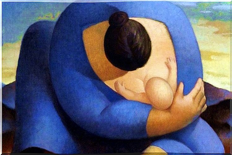 It is important to talk to your baby - drawing mother breastfeeding baby