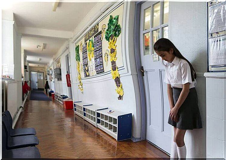 Security measures - girls in front of the classroom