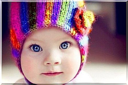 Baby has beautiful eyes color