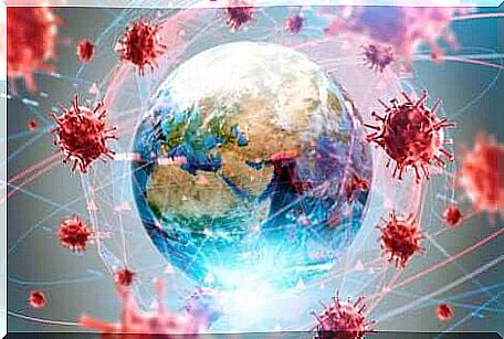 Depiction of the coronavirus pandemic